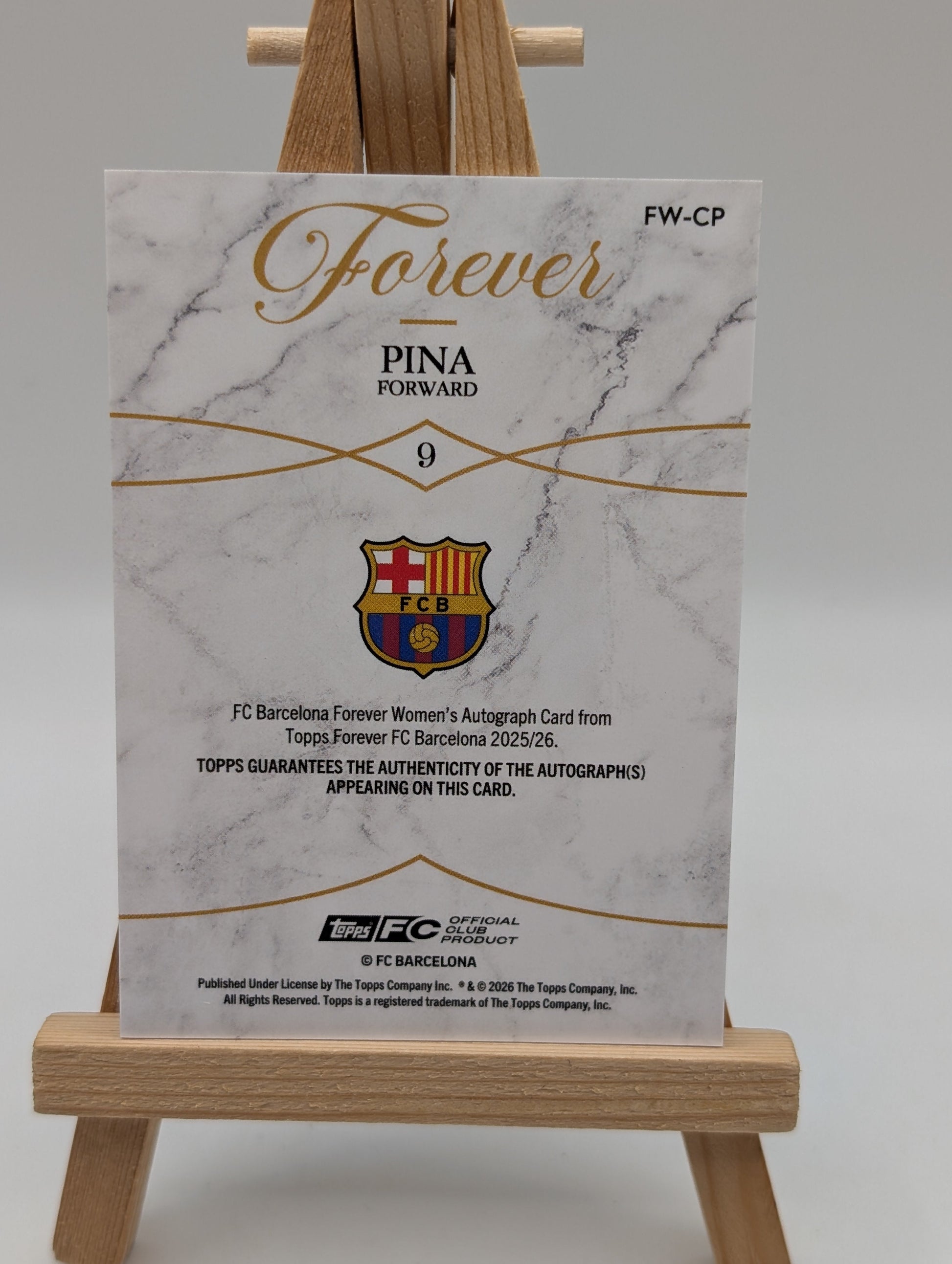 Topps Barcelona Forever Claudia Pina Auto /99 FRENLY BRICKS - Open 7 Days