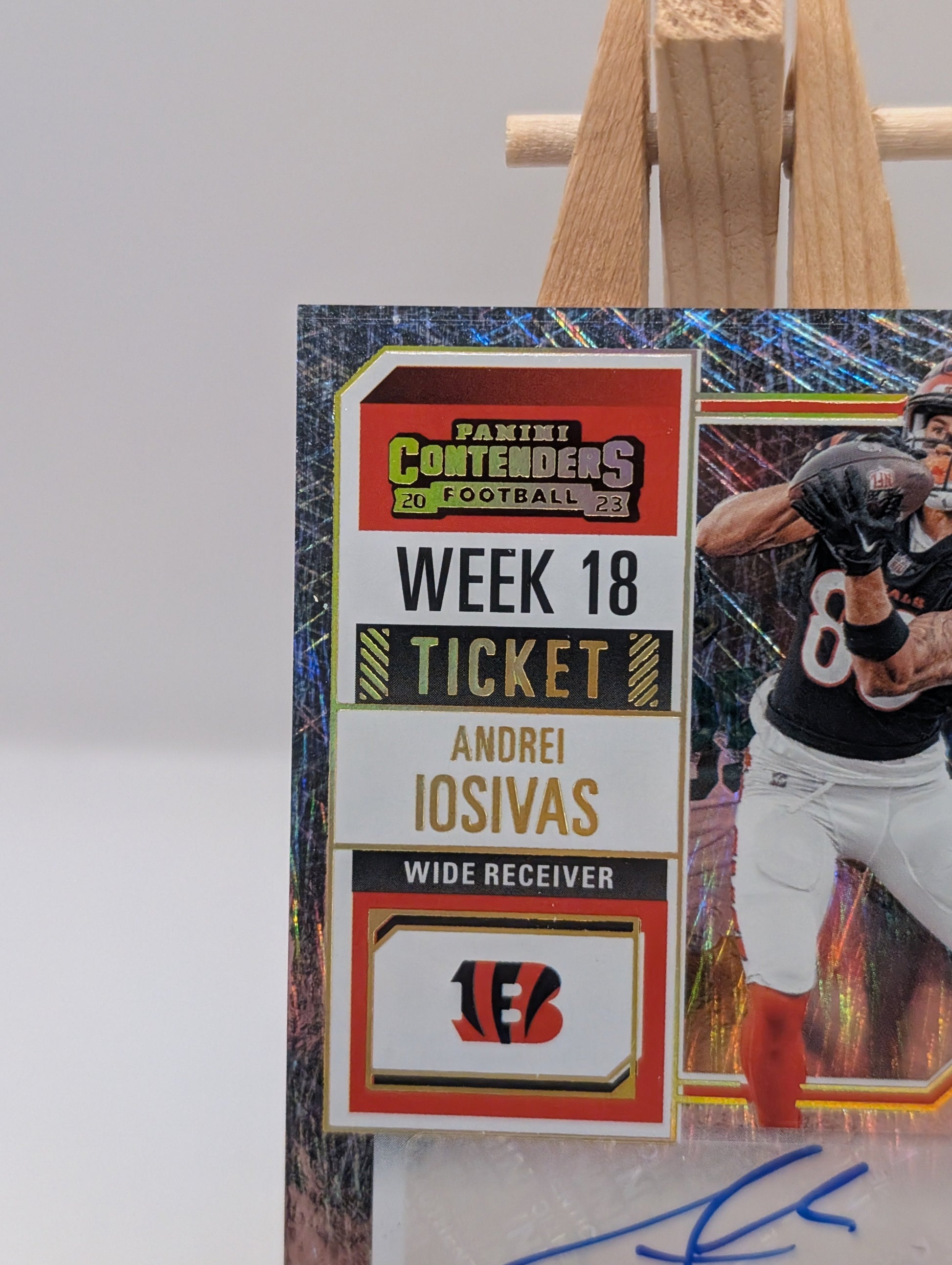 2023 Panini Contenders - Rookie Ticket Andrei Iosivas #217 (AU, RC) /18 FRENLY BRICKS - Open 7 Days