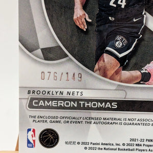 2021-22 Spectra Cam Cameron Thomas #/149 Auto RPA Patch Rookie RC SP FRENLY BRICKS - Open 7 Days
