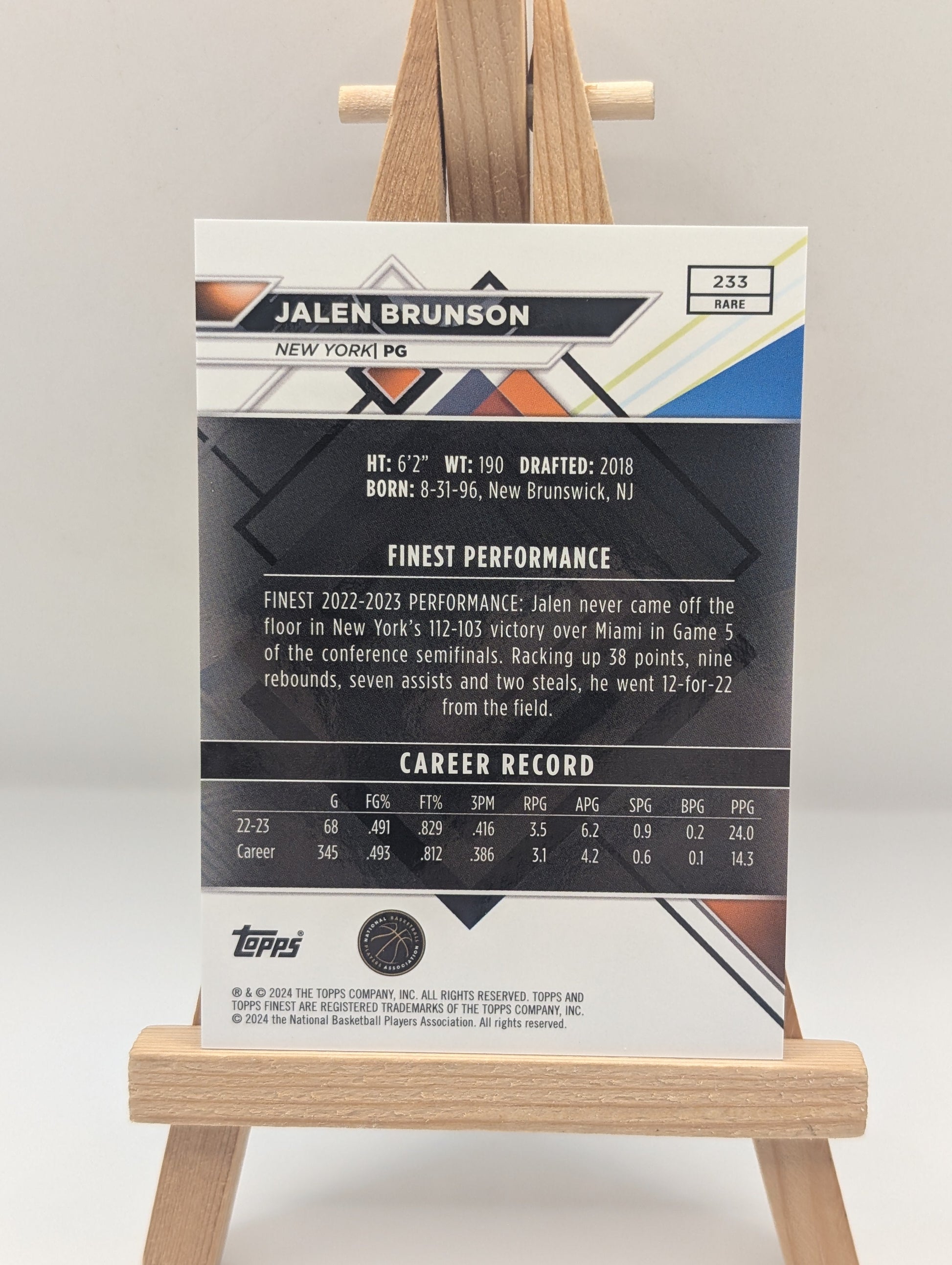 2023-24 Topps Finest - Rare Jalen Brunson #233 /3 FRENLY BRICKS - Open 7 Days
