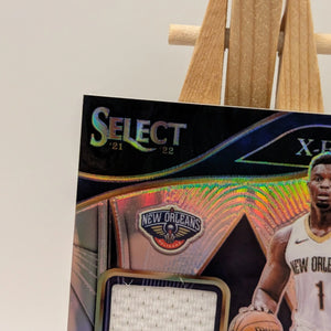 2021-22 Panini Select Zion Williamson X-Factor Jersey GU Patch Auto Silver /99 FRENLY BRICKS - Open 7 Days