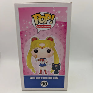 Funko Pop Sailor Moon w/ Moon Stick & Luna #90 FRENLY BRICKS - Open 7 Days