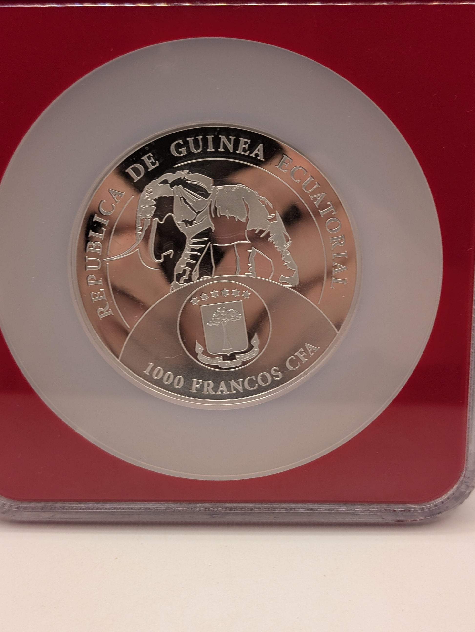 Equatorial Guinea 2017 Silver 1,000 Francos Donald Trump Inaugural Releases NGC Proof-70 UC (Red Frame Holder FRENLY BRICKS - Open 7 Days