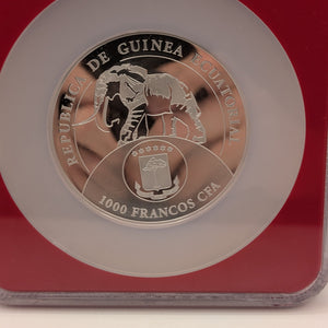 Equatorial Guinea 2017 Silver 1,000 Francos Donald Trump Inaugural Releases NGC Proof-70 UC (Red Frame Holder FRENLY BRICKS - Open 7 Days