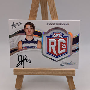 Lennox Hofmann Rookie Badge Signature Seamless Select /70 AFL 2025 Geelong FRENLY BRICKS - Open 7 Days