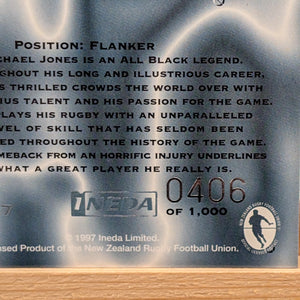 Michael Jones - 1997 Ineda - NZRU - Tempered Steel - TS7 - /1000 FRENLY BRICKS - Open 7 Days