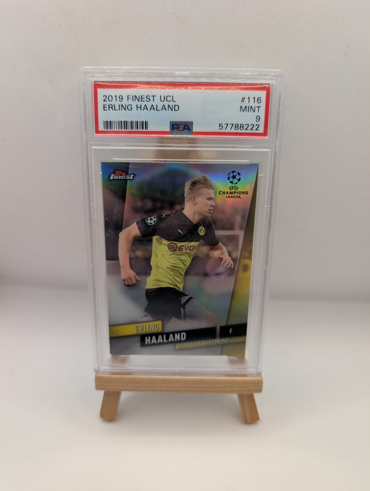 2019-20 Topps Finest Ucl Erling Haaland Refractor Rc #116 SP PSA 9 FRENLY BRICKS - Open 7 Days