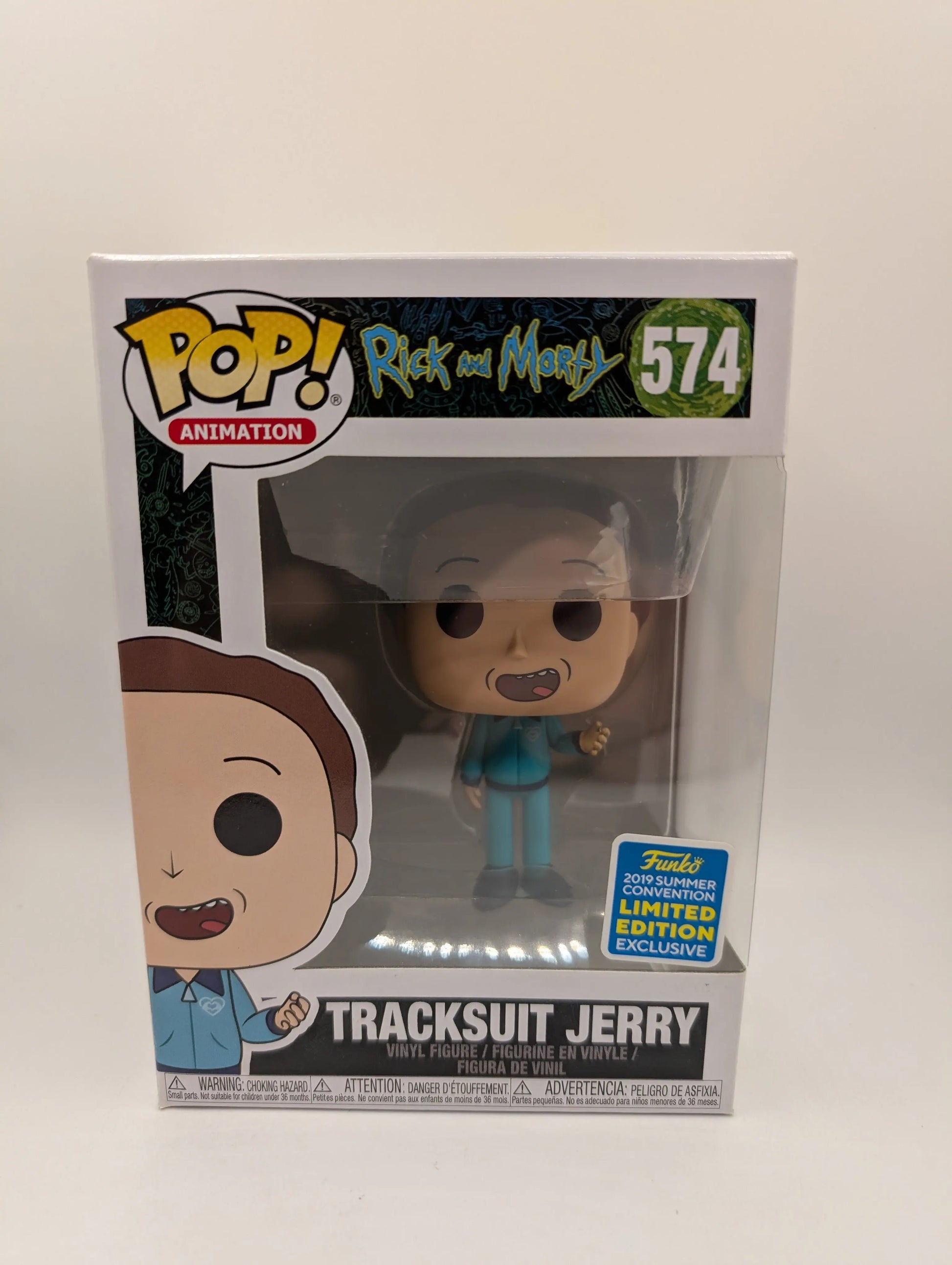 Funko Pop! Tracksuit Jerry #574 Rick and Morty 2019 SDCC Exclusive Vaulted FRENLY BRICKS - Open 7 Days
