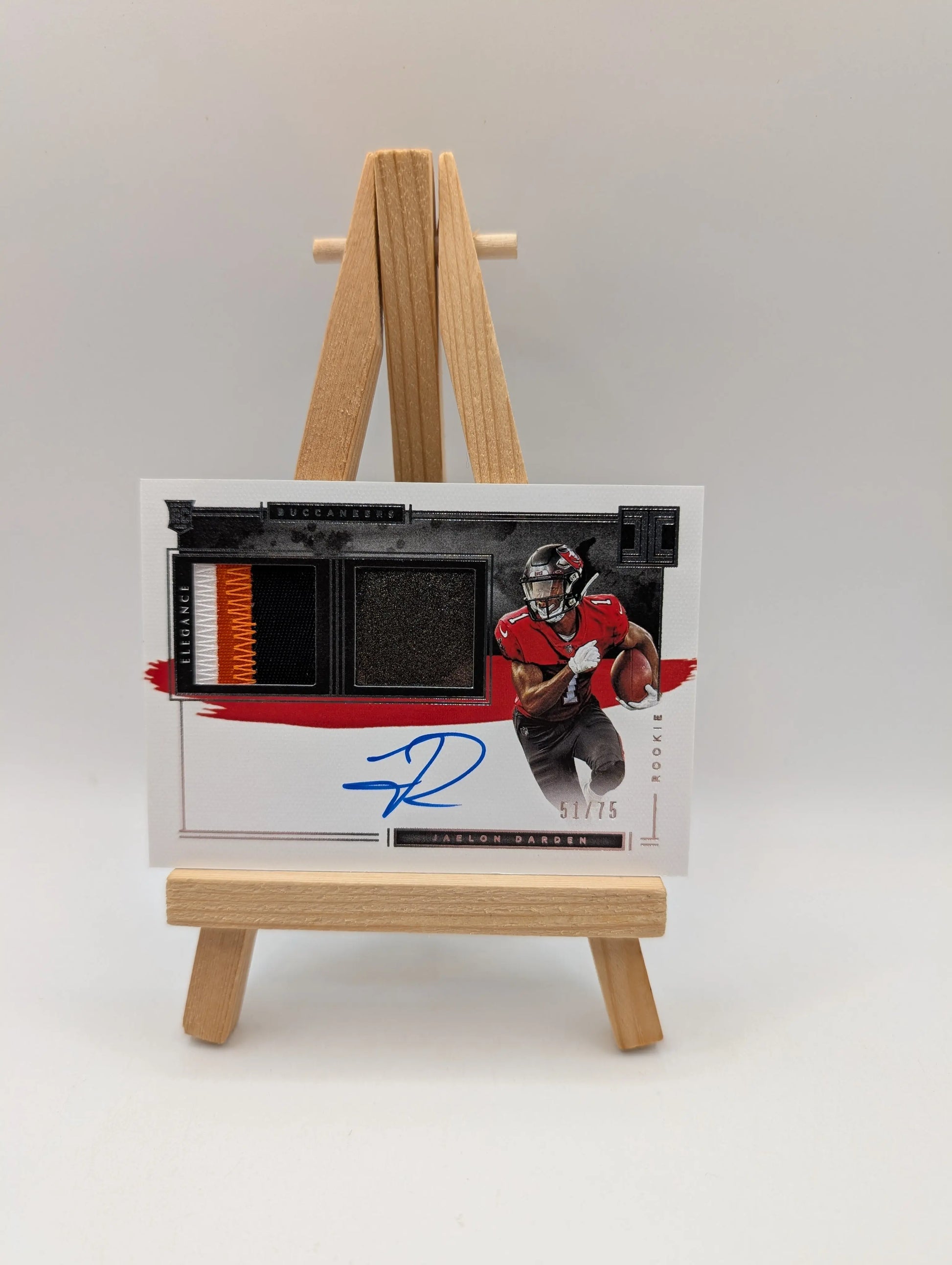 2021 Impeccable Jaelon Darden Elegance Rookie Helmet/Patch On Card Auto #/75 FRENLY BRICKS - Open 7 Days