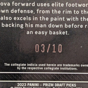 2023-24 Prizm Draft Cam Whitmore Fireworks RC Rookie SP #8 VILLANOVA ROCKETS /10 FRENLY BRICKS - Open 7 Days