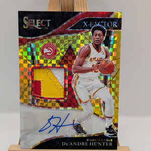 DE'ANDRE HUNTER 2021-22 SELECT X-FACTOR PATCH Gold PRIZM AUTO /10 FRENLY BRICKS - Open 7 Days