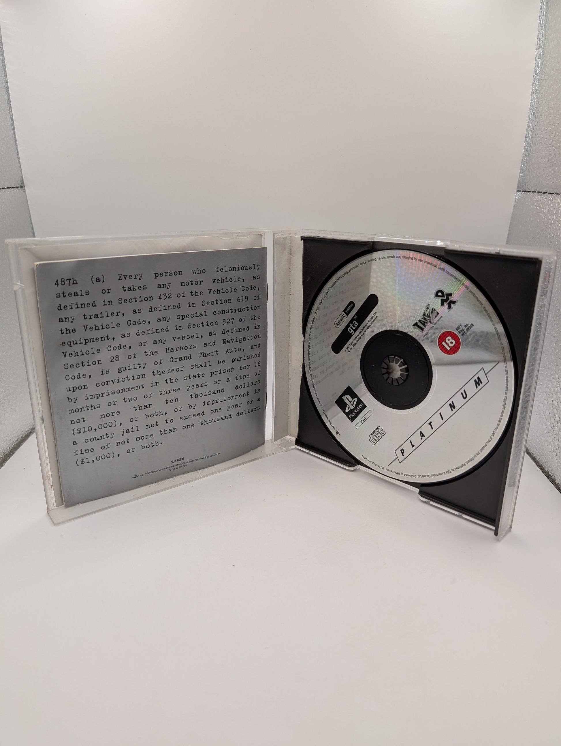 Grand Theft Auto Platinum Playstation 1 Game, Used FRENLY BRICKS - Open 7 Days