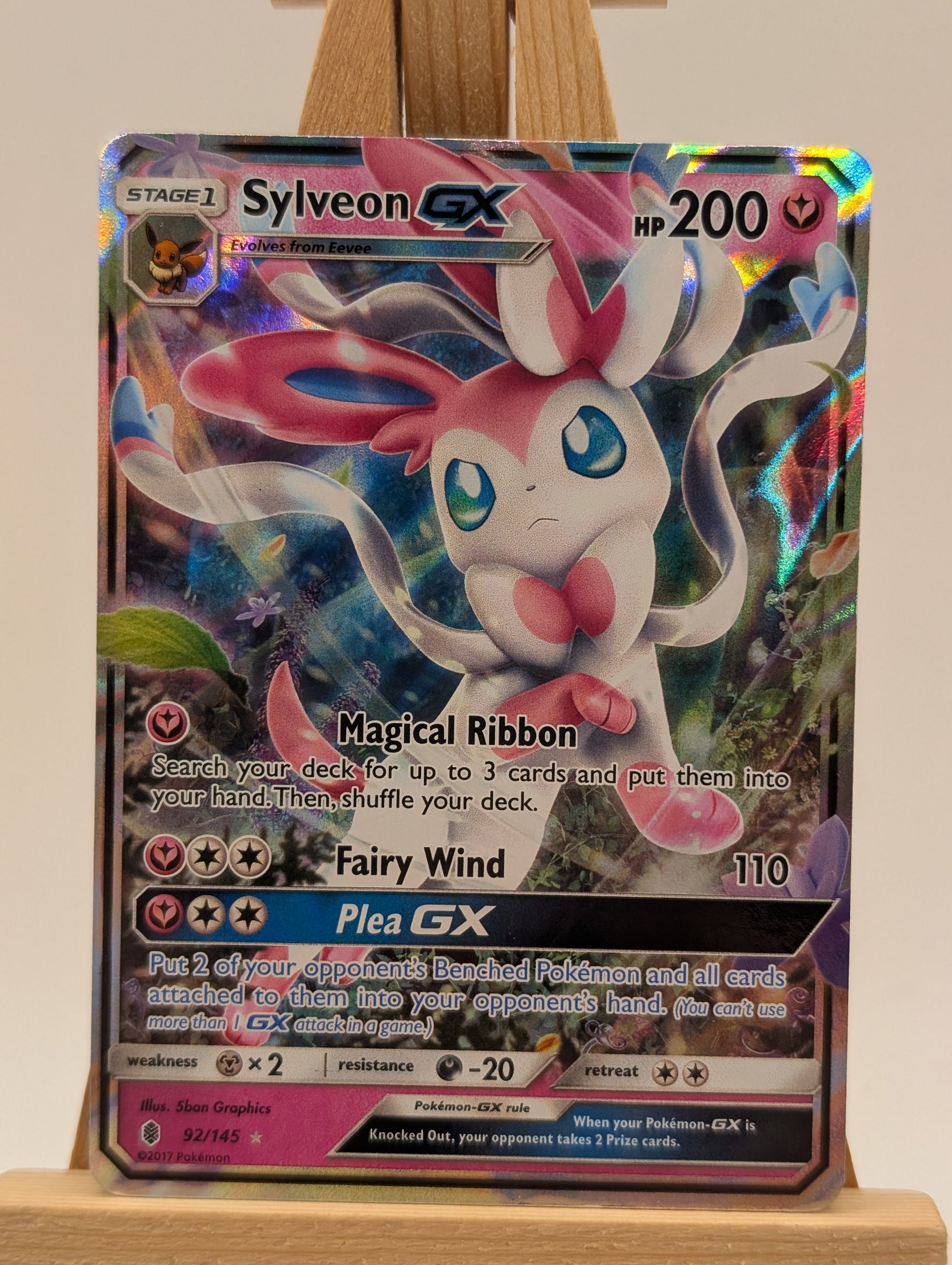 Sylveon GX 92/145 Sm-Guardians Rising Holo Full Art Rare FRENLY BRICKS - Open 7 Days