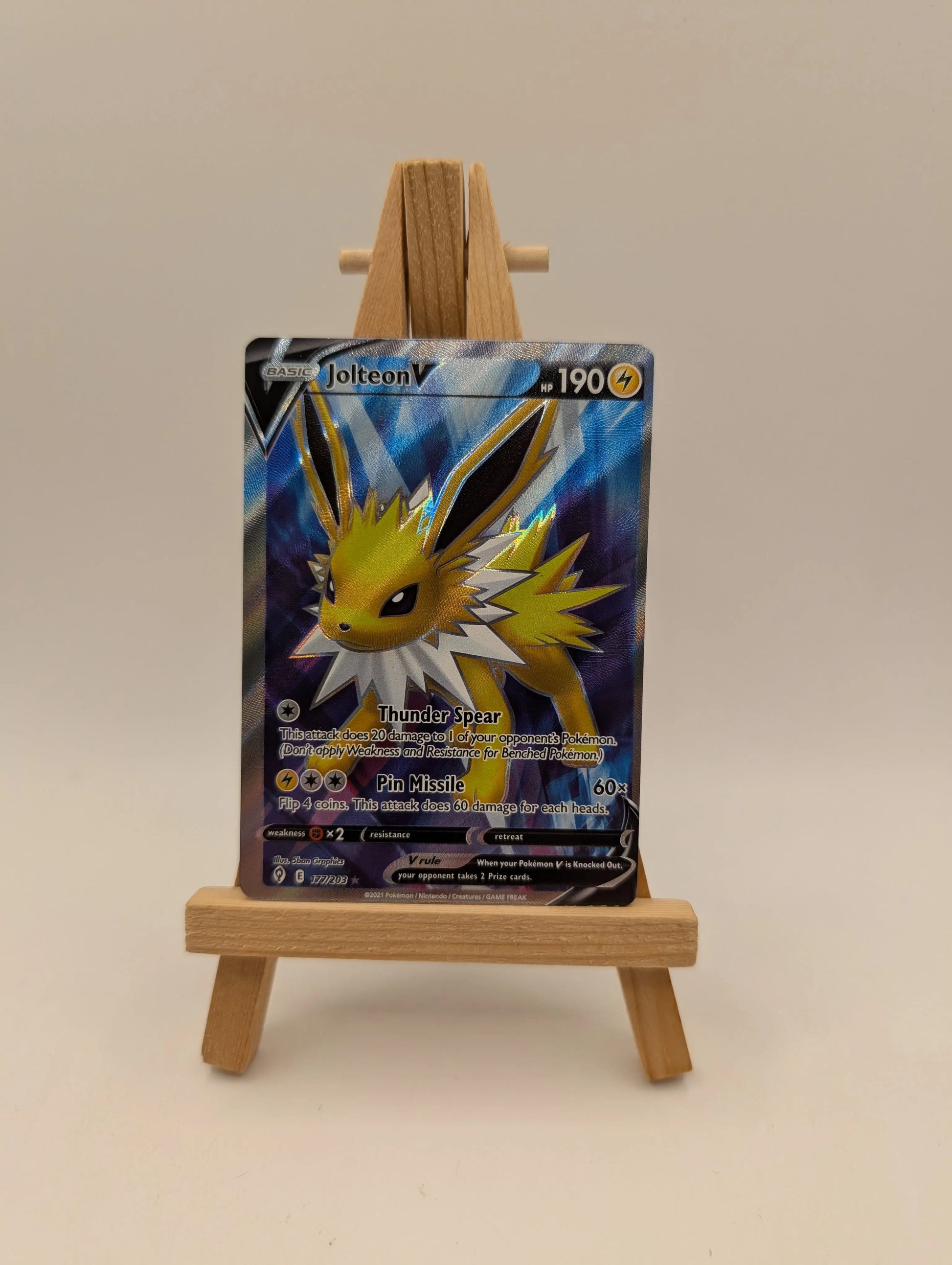 Pokemon Card - Jolteon V 177/203 Full Art Ultra Rare - Evolving Skies FRENLY BRICKS - Open 7 Days
