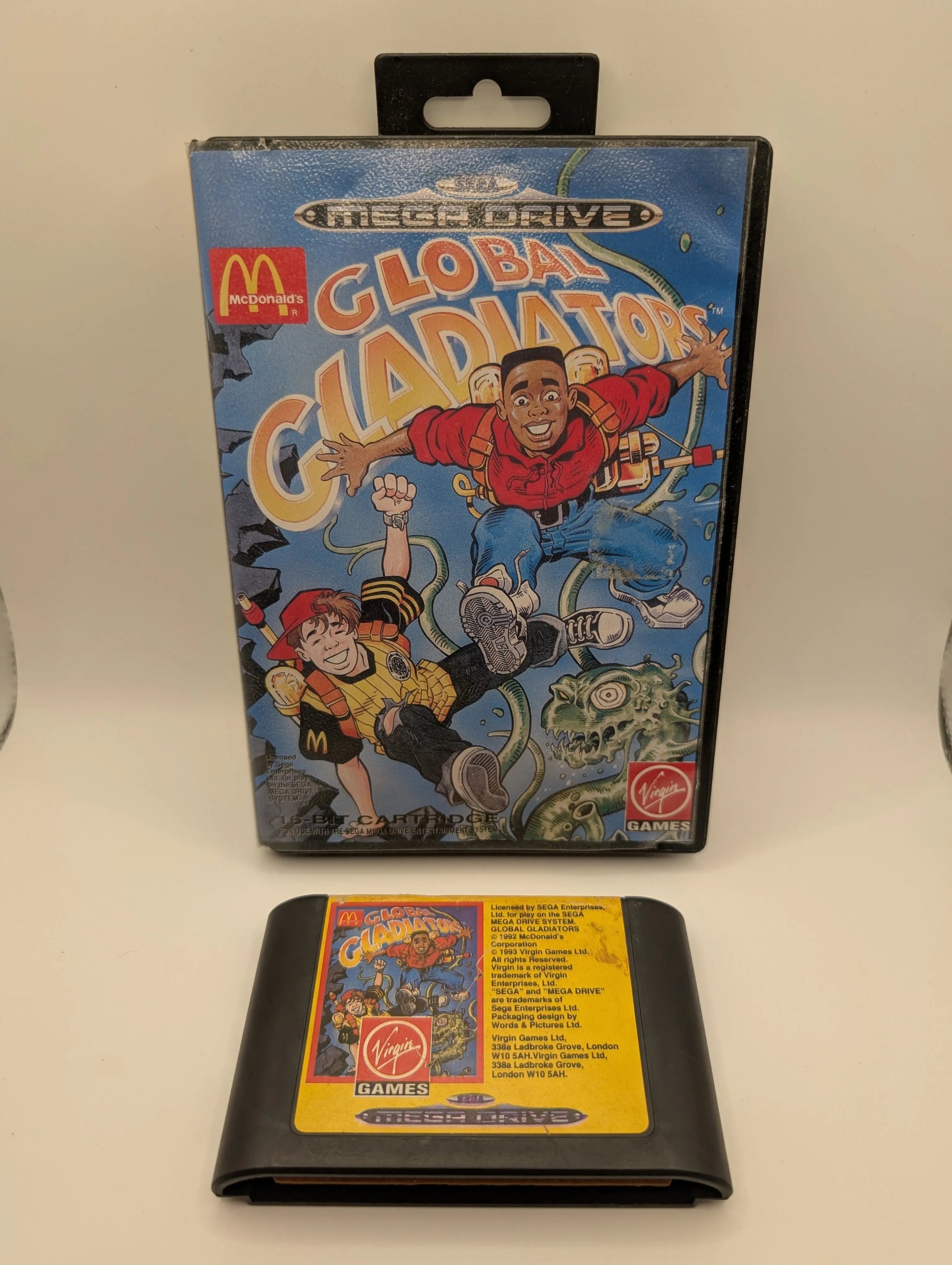 Global Gladiators Sega Mega Drive Complete Fair Condtion 1993 PAL USED FRENLY BRICKS - Open 7 Days