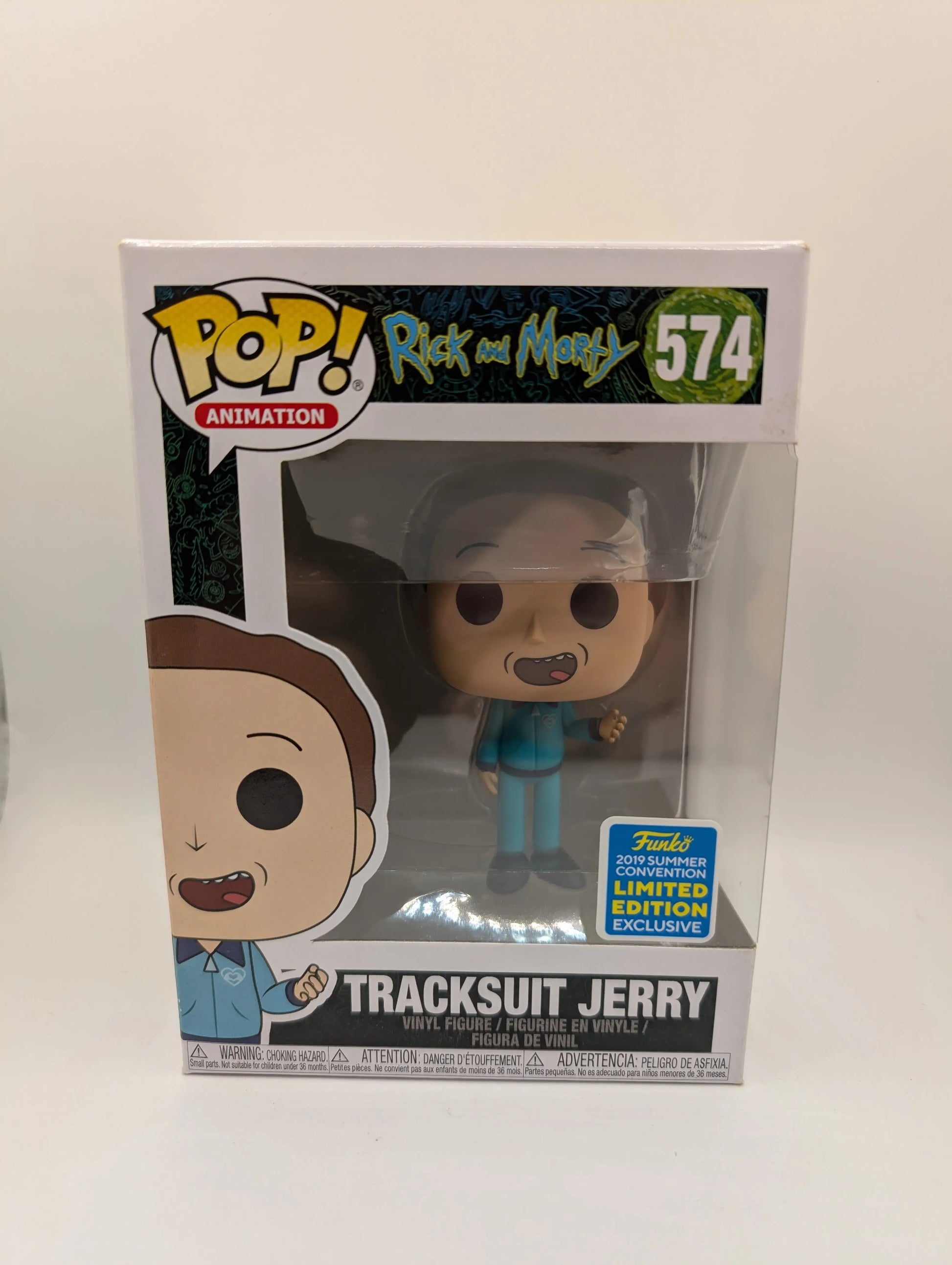 Funko Pop! Tracksuit Jerry #574 Rick and Morty 2019 SDCC Exclusive Vaulted FRENLY BRICKS - Open 7 Days