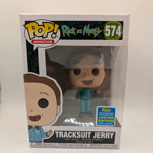 Funko Pop! Tracksuit Jerry #574 Rick and Morty 2019 SDCC Exclusive Vaulted FRENLY BRICKS - Open 7 Days