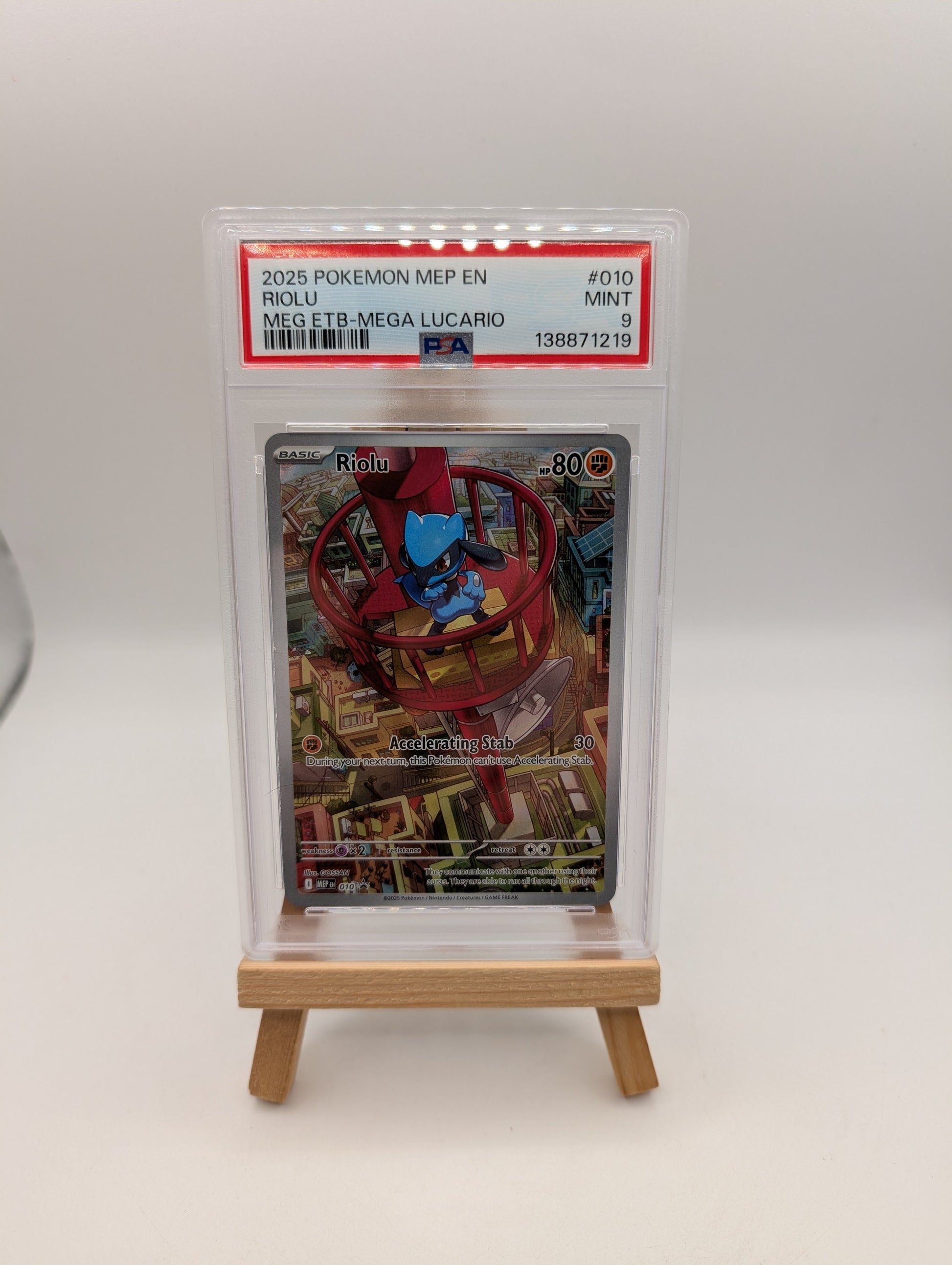 2025 POKEMON MEP EN-ME BLACK STAR PROMO #010 RIOLU PSA 9 FRENLY BRICKS - Open 7 Days