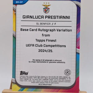 /50 Gianluca Prestianni 2024/25 Topps Finest UEFA Soccer RC Gold Ref. Auto FRENLY BRICKS - Open 7 Days