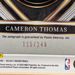 2021-22 CAMERON THOMAS /249 AUTO PANINI SELECT SILVER ROOKIE RC AUTOGRAPHS FRENLY BRICKS - Open 7 Days