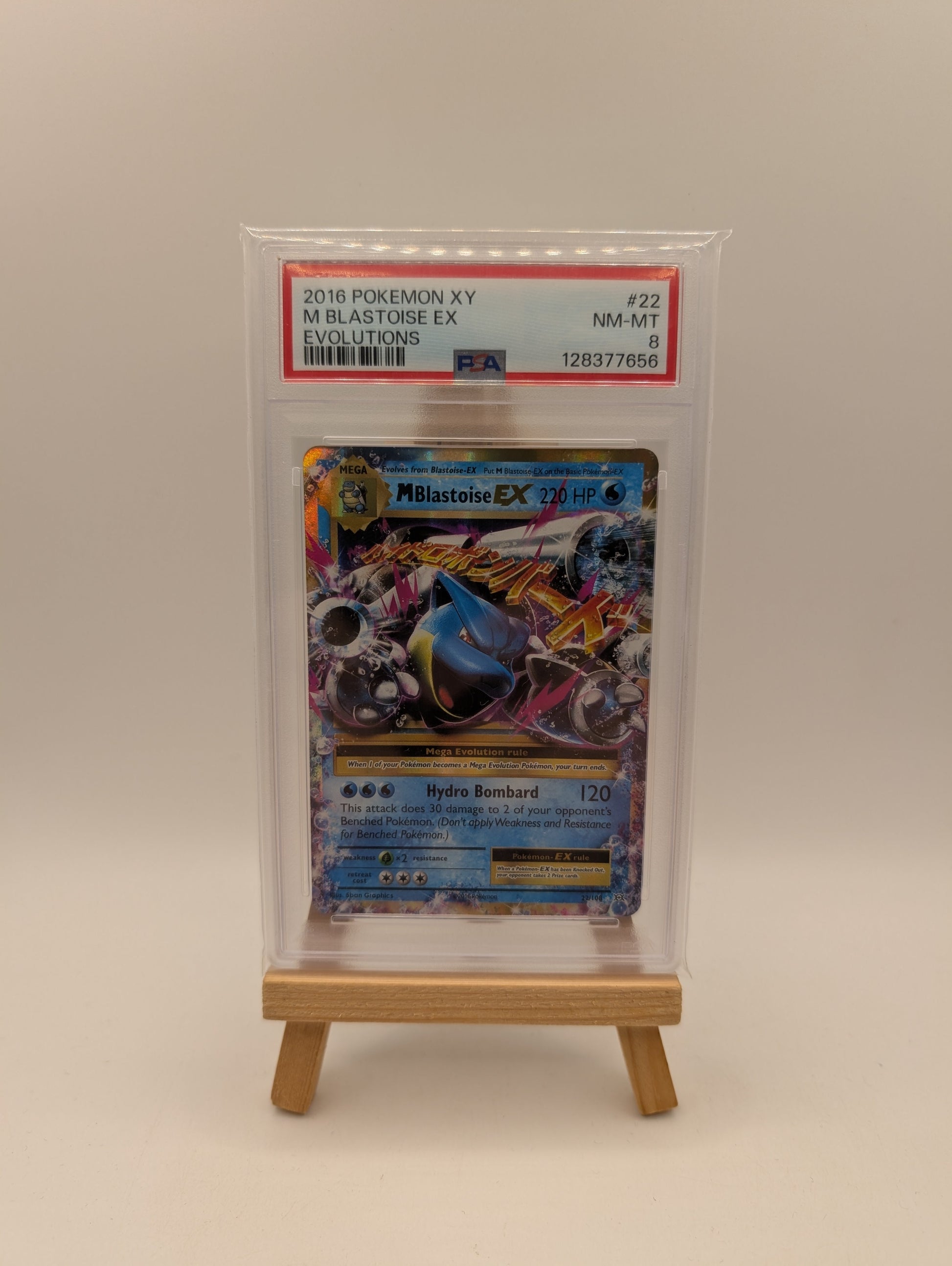 2016 POKEMON XY EVOLUTIONS #22 M BLASTOISE EX PSA 8 FRENLY BRICKS - Open 7 Days