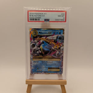 2016 POKEMON XY EVOLUTIONS #22 M BLASTOISE EX PSA 8 FRENLY BRICKS - Open 7 Days
