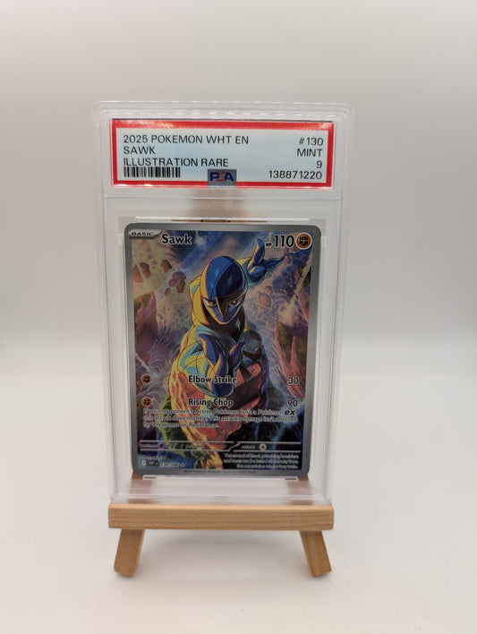 Sawk - 2025 Pokemon White Flare Illustration RARE #130 PSA 9 Pokemon TCG FRENLY BRICKS - Open 7 Days