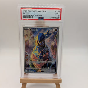 Sawk - 2025 Pokemon White Flare Illustration RARE #130 PSA 9 Pokemon TCG FRENLY BRICKS - Open 7 Days
