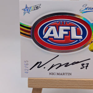 2025 AFL Select Seamless Badge Signature Nic Martin /65 Essendon Bombers FRENLY BRICKS - Open 7 Days