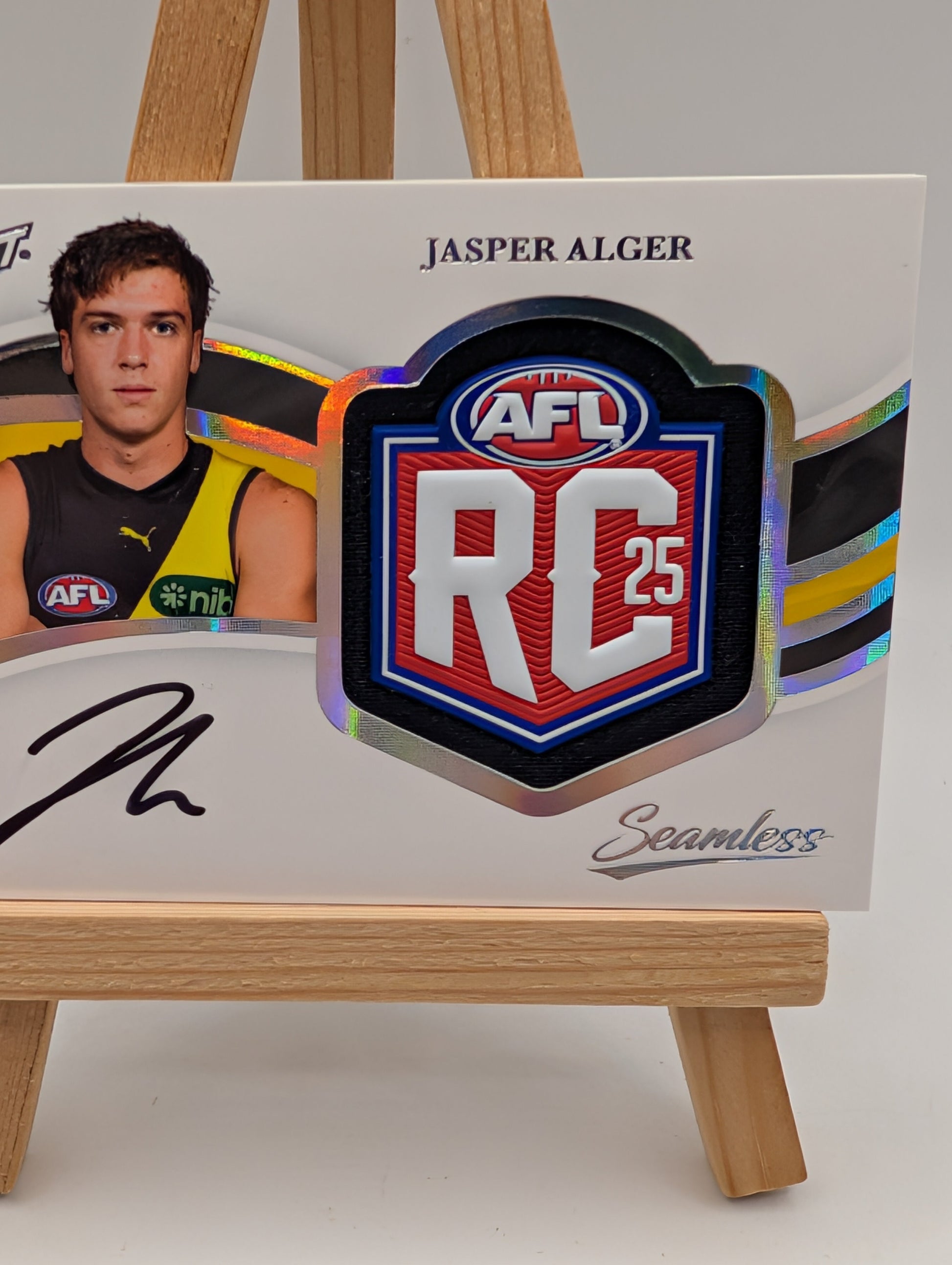 2025 Select Seamless Rookie Patch Signature JASPER ALGER /70 Richmond Tigers FRENLY BRICKS - Open 7 Days