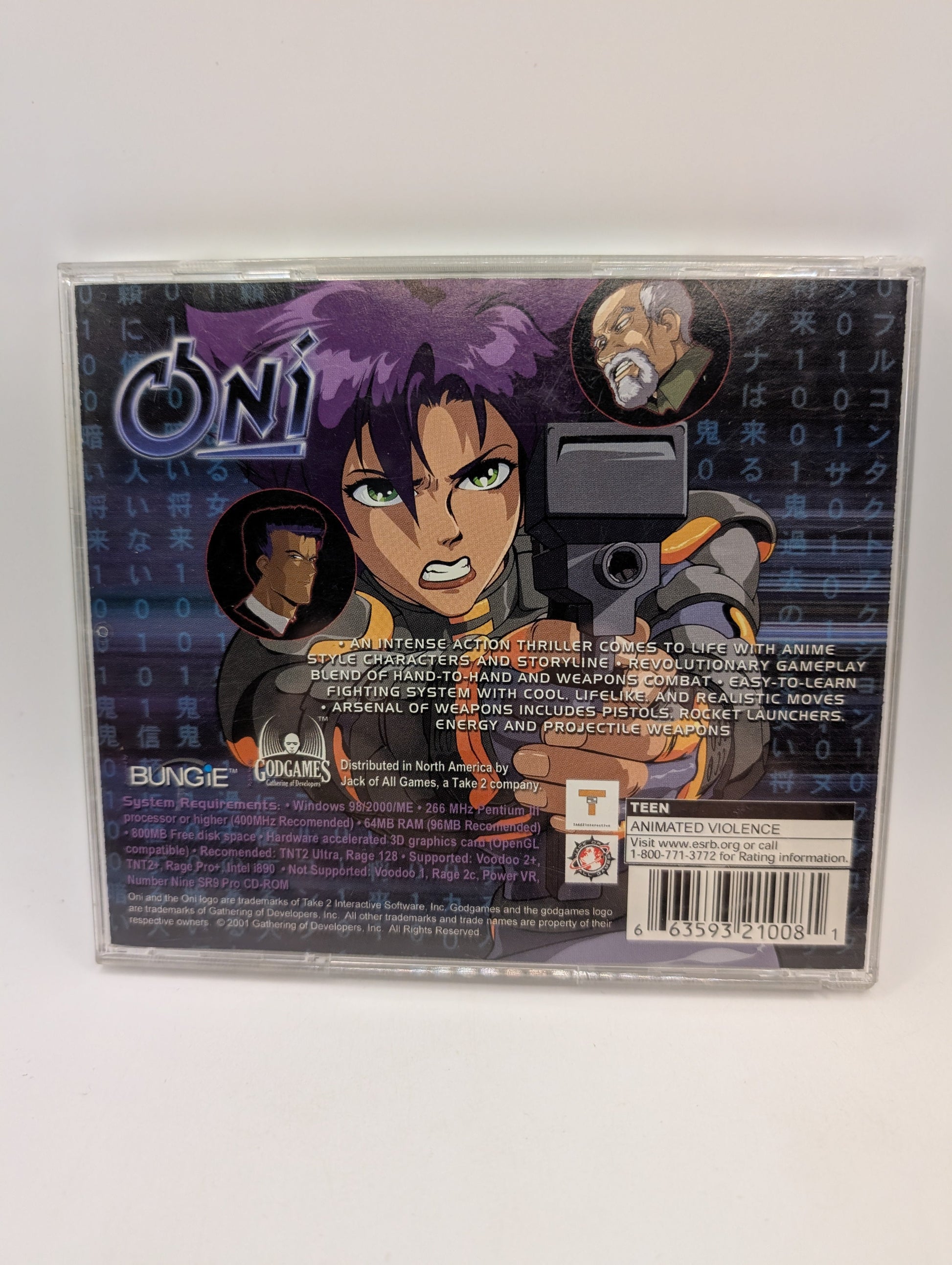 Oni PC Game Bungie 2001 NO cover FRENLY BRICKS - Open 7 Days