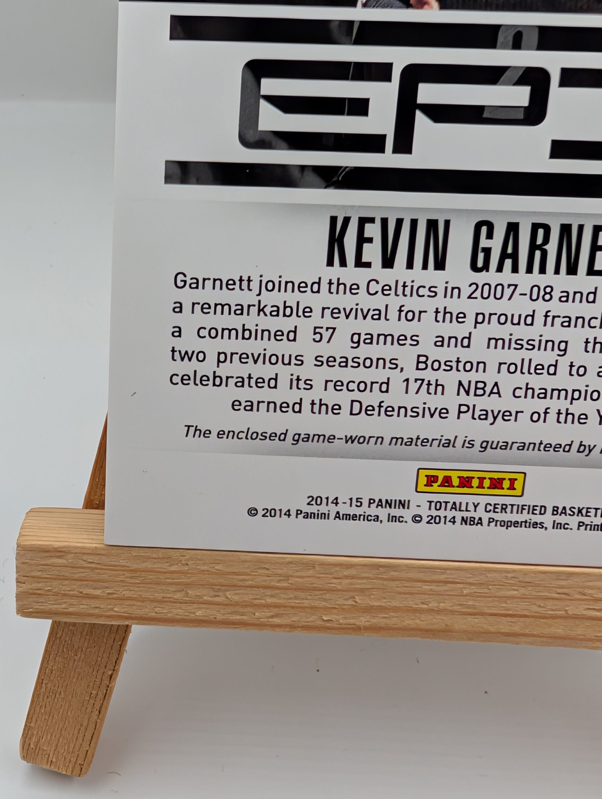 2014-15 Totally Certified Kevin Garnett EPIX Play Memorabilia Jersey Gold #/10 FRENLY BRICKS - Open 7 Days