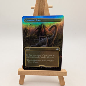 MTG Command Tower BORDERLESS FOIL Jurassic World Collection 0026 NM FRENLY BRICKS - Open 7 Days