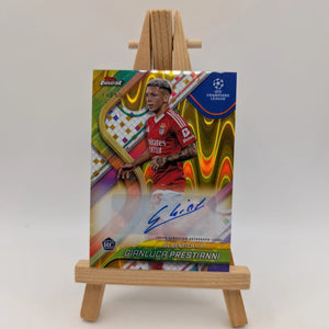 /50 Gianluca Prestianni 2024/25 Topps Finest UEFA Soccer RC Gold Ref. Auto FRENLY BRICKS - Open 7 Days
