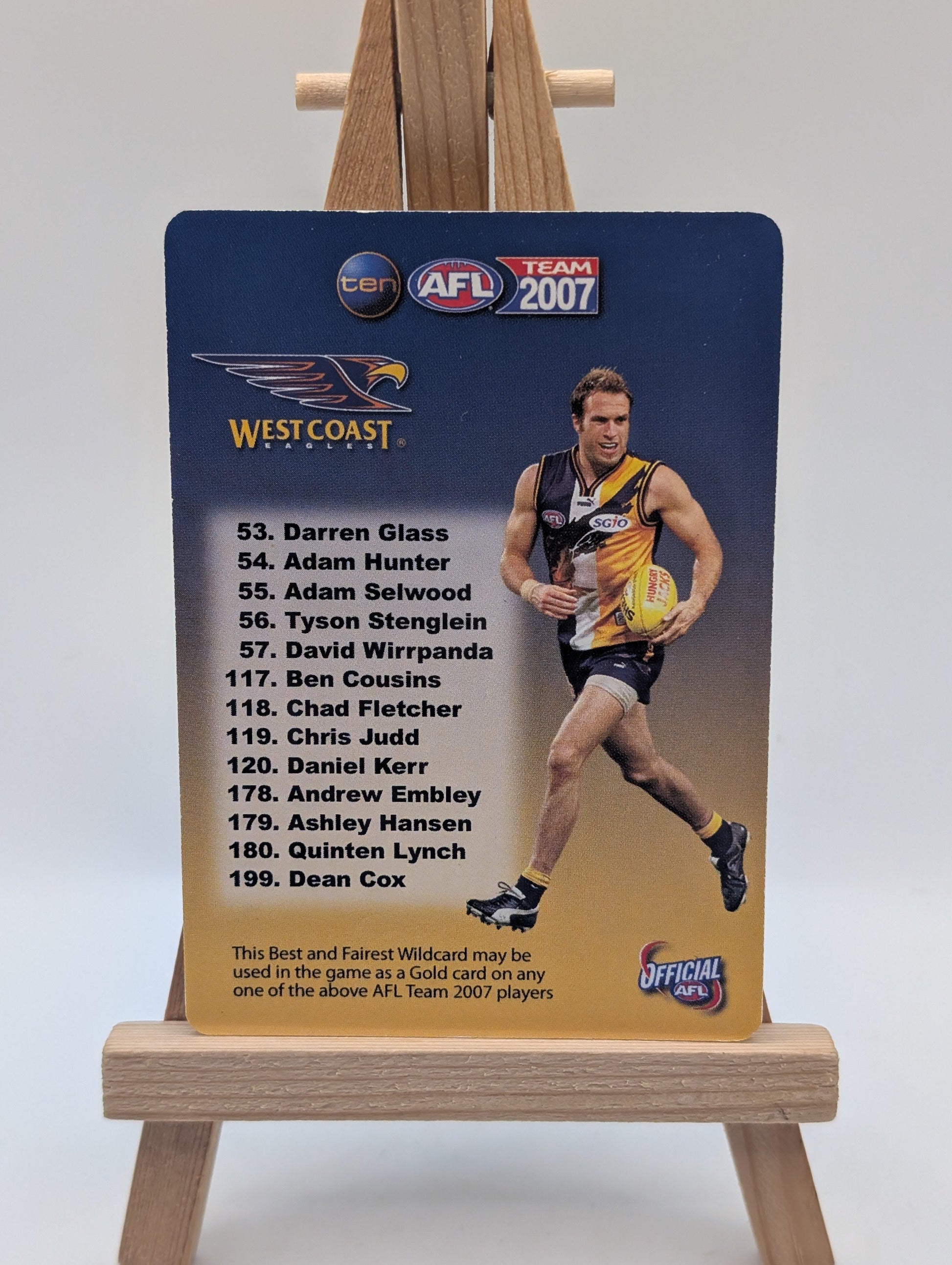 2007 AFL Teamcoach Trading Card GOLD Best & Fairest BF15 Chris Judd FRENLY BRICKS - Open 7 Days