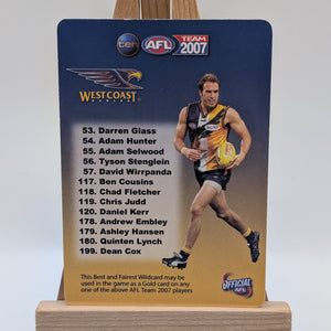 2007 AFL Teamcoach Trading Card GOLD Best & Fairest BF15 Chris Judd FRENLY BRICKS - Open 7 Days