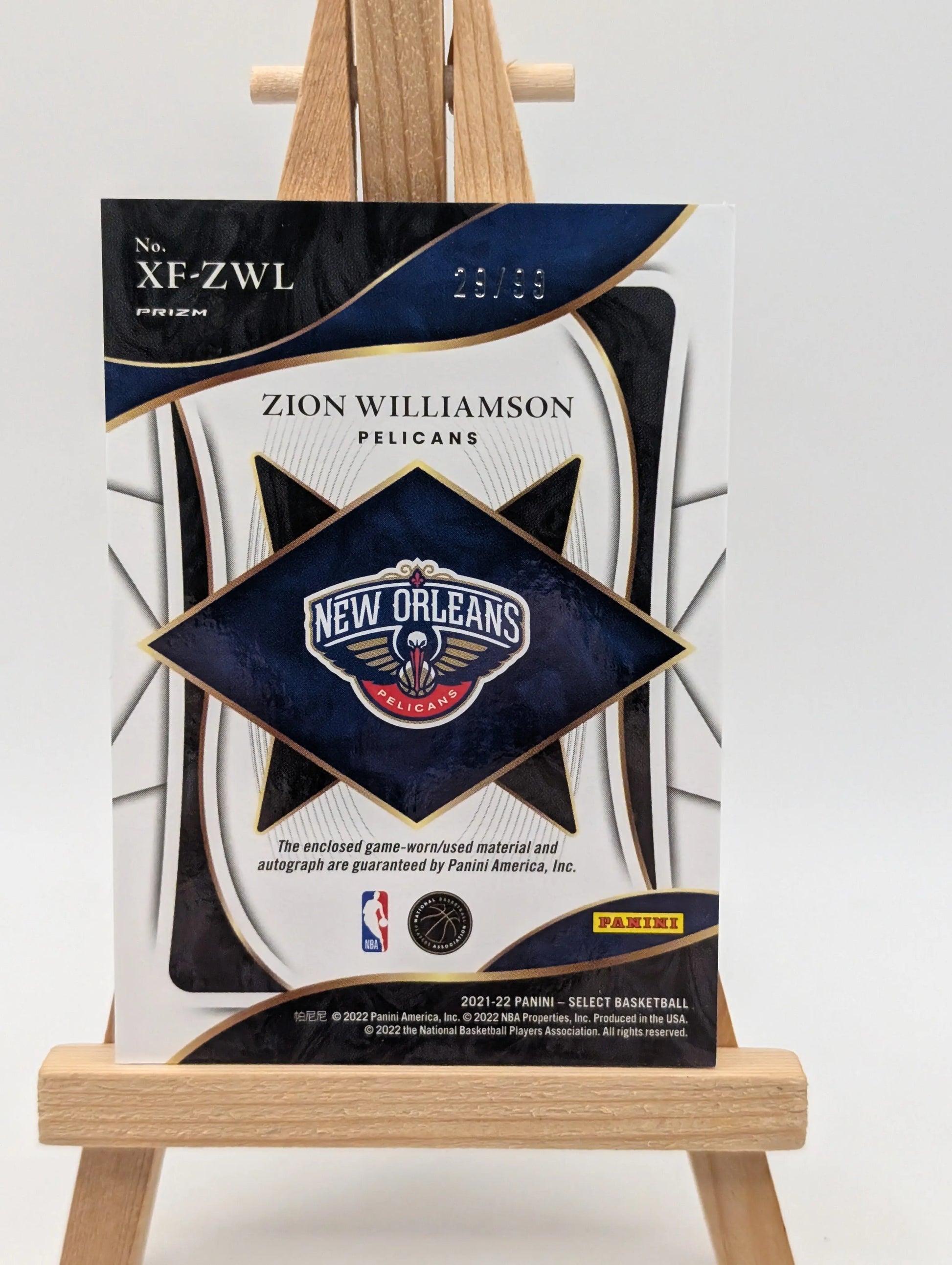 2021-22 Panini Select Zion Williamson X-Factor Jersey GU Patch Auto Silver /99 FRENLY BRICKS - Open 7 Days