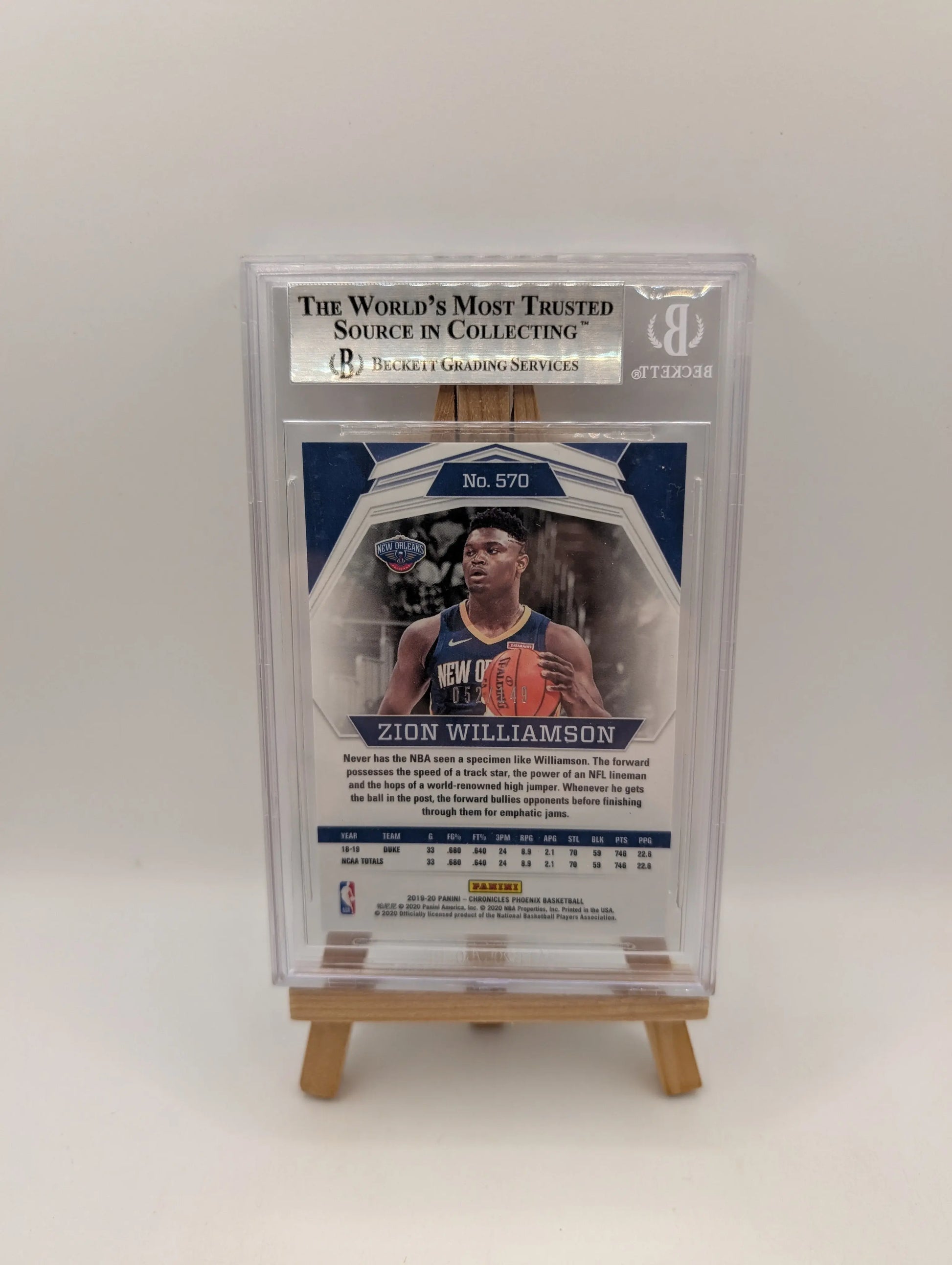 2019-20 Panini Chronicles Phoenix Red /149 Zion Williamson #570 Rookie RC BGS 9 FRENLY BRICKS - Open 7 Days