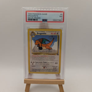 1999 POKEMON GAME MOVIE PROMO 5 DRAGONITE PSA 7 FRENLY BRICKS - Open 7 Days