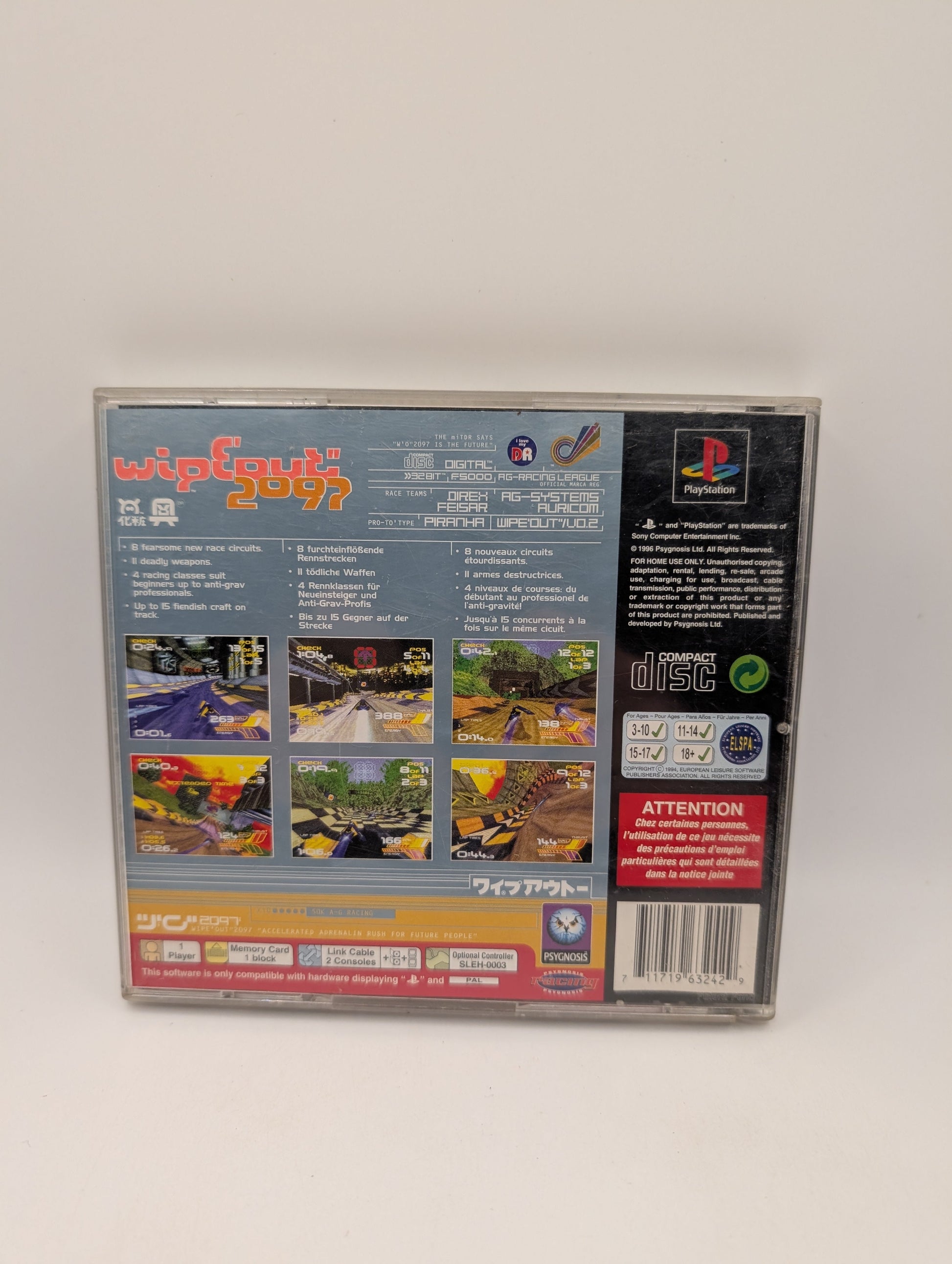 Wipeout 2097 Platinum - Sony Playstation 1 PS1 - Complete CIB PAL FRENLY BRICKS - Open 7 Days