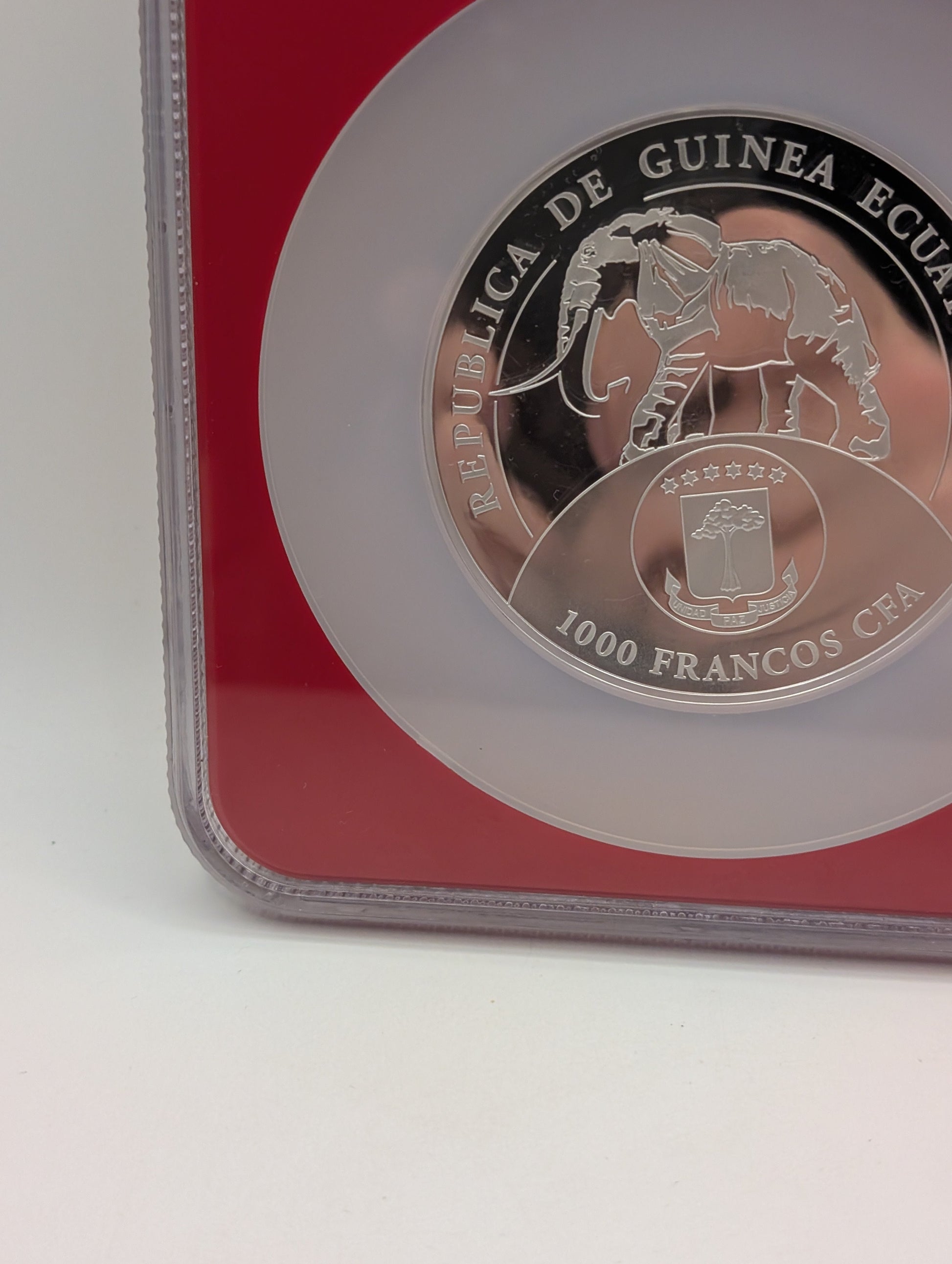 Equatorial Guinea 2017 Silver 1,000 Francos Donald Trump Inaugural Releases NGC Proof-70 UC (Red Frame Holder FRENLY BRICKS - Open 7 Days