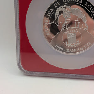 Equatorial Guinea 2017 Silver 1,000 Francos Donald Trump Inaugural Releases NGC Proof-70 UC (Red Frame Holder FRENLY BRICKS - Open 7 Days