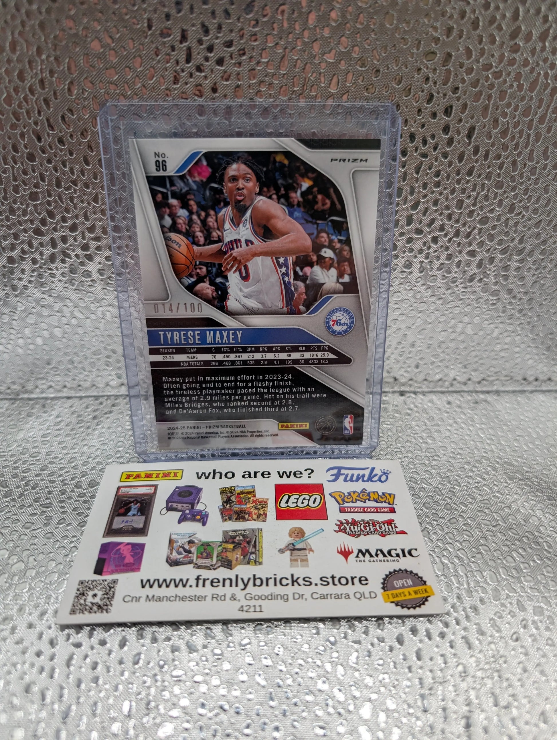 Tyrese Maxey 2024 Prizm Red Disco /100 76ers Color Match FRENLY BRICKS - Open 7 Days