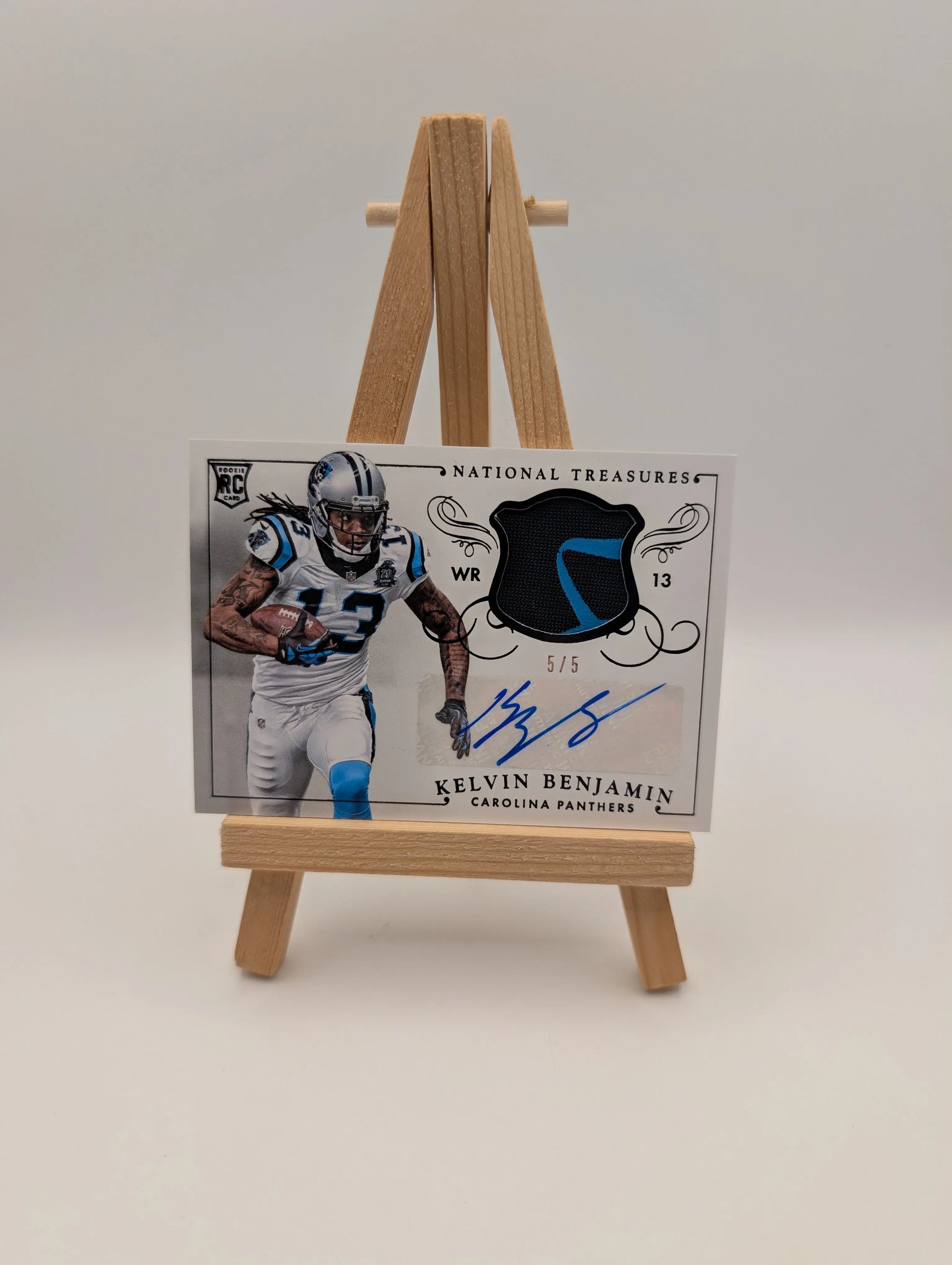 2014 National Treasures Kelvin Benjamin Rookie Patch Auto 5/5 Gloves NFL FRENLY BRICKS - Open 7 Days