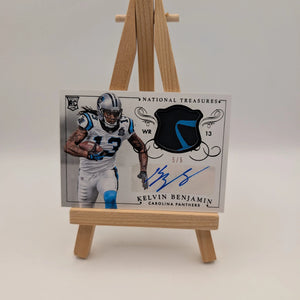 2014 National Treasures Kelvin Benjamin Rookie Patch Auto 5/5 Gloves NFL FRENLY BRICKS - Open 7 Days
