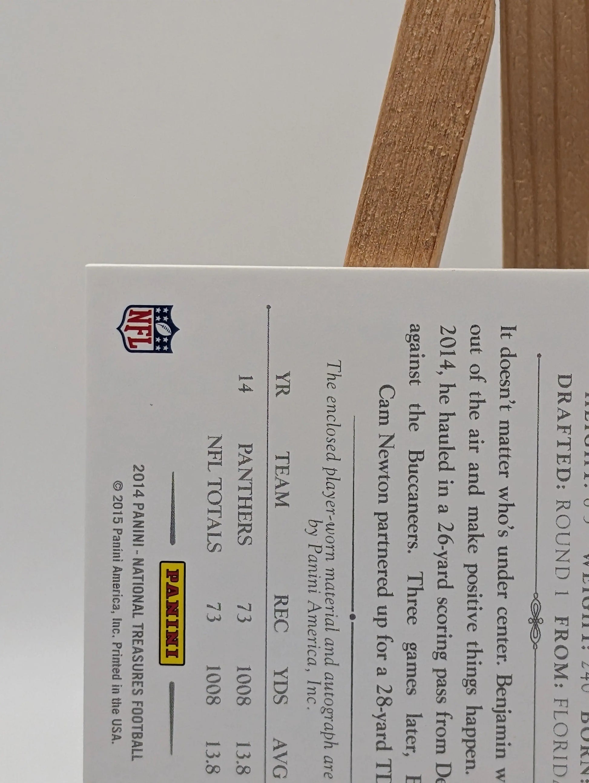 2014 National Treasures Kelvin Benjamin Rookie Patch Auto 5/5 Gloves NFL FRENLY BRICKS - Open 7 Days