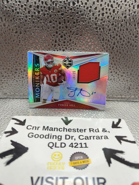 2020 Panini Limited - Tyreek Hill PATCH AUTO /25 Material Monikers FRENLY BRICKS - Open 7 Days