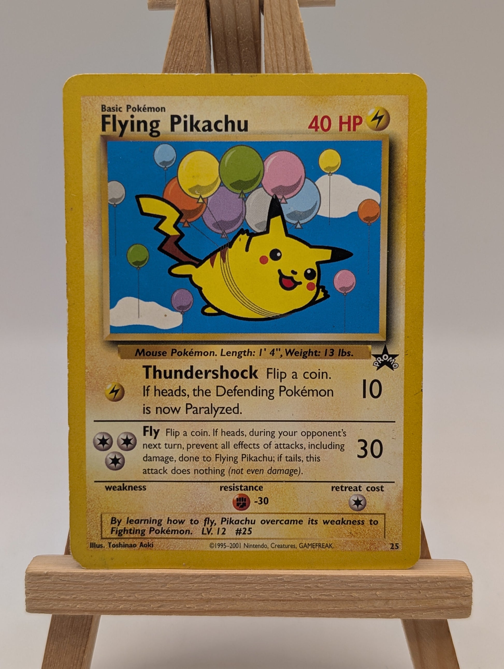 Pokemon 2001 Flying Pikachu Black Star WOTC Promo Card 25 MP FRENLY BRICKS - Open 7 Days