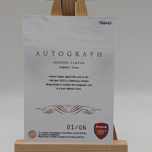 2025 Futera Anders Limpar /7 Auto Autograph Arsenal FRENLY BRICKS - Open 7 Days