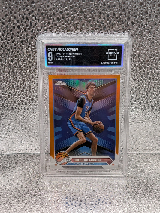 2023 TOPPS CHROME ORANGE REFRACTOR #196 CHET HOLMGREN /25 Arena 9 FRENLY BRICKS - Open 7 Days